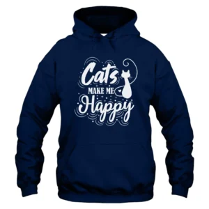 Cat Make Me Happy Hoodie - Navy