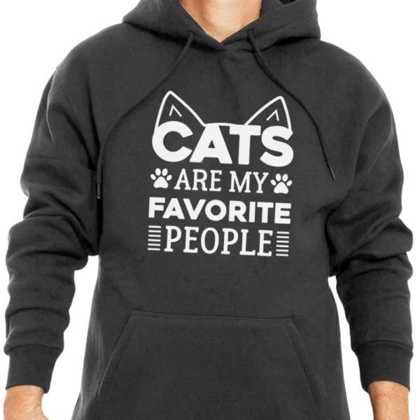 Cats Are My Favorite People Hoodie - Dark Grey