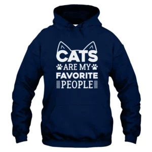 Cats Are My Favorite People Hoodie - Navy