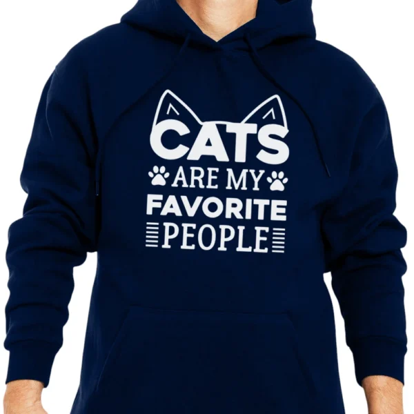 Cats Are My Favorite People Hoodie - Navy