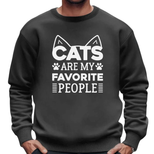 Cats Are My Favorite People Sweatshirt - Dark Grey