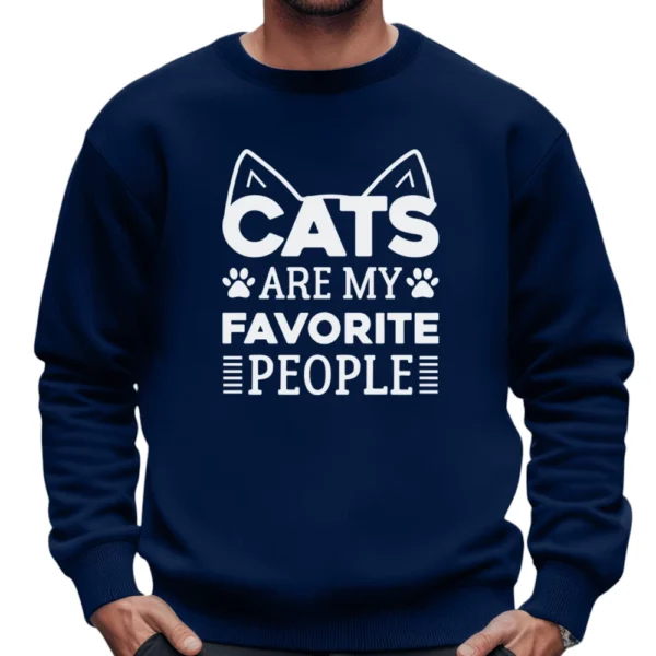 Cats Are My Favorite People Sweatshirt - Navy
