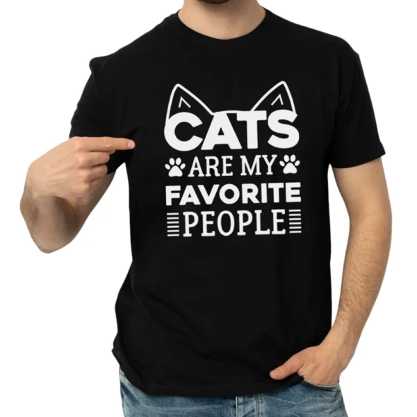 Cats Are My Favorite People TShirt - Black