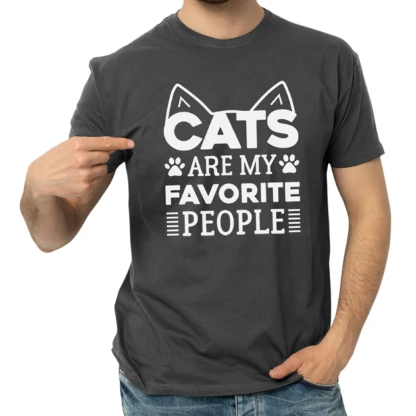 Cats Are My Favorite People TShirt - Dark Grey