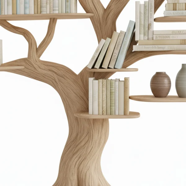 Driftwood Tree Branch Floating Bookshelf – Live Edge Corner Shelf, Wall-Mounted Rustic Decor for Home & Office