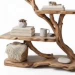 Handcrafted Driftwood Bookcase Nightstand - Rustic Tree Branch Design