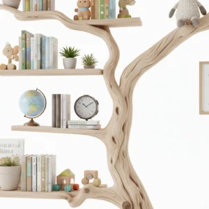 Handcrafted Tree Branch Bookshelf – Decorative & Space-Saving Book Storage Shelves2