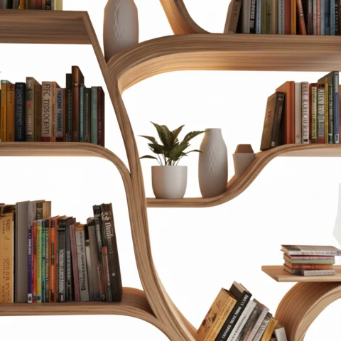 Handcrafted Tree Branch Bookshelf – Handmade Farmhouse Tree Branch Bookshelf2