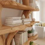 Handcrafted Tree Branch Bookshelf - Solid Wood Tree Branch Wall Shelf