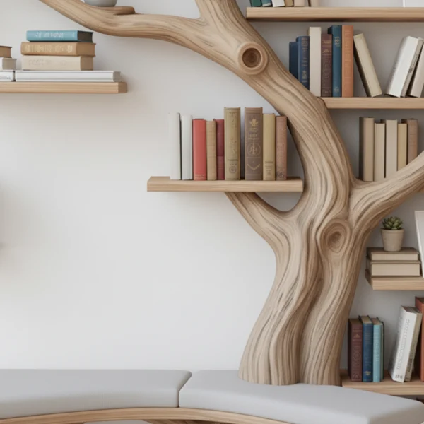 Handcrafted Tree Branch Shelf - Functional Art for Your Walls