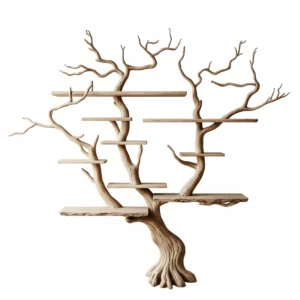 Nature-Inspired Tree Bookshelf - Wall Sculpture & Storage