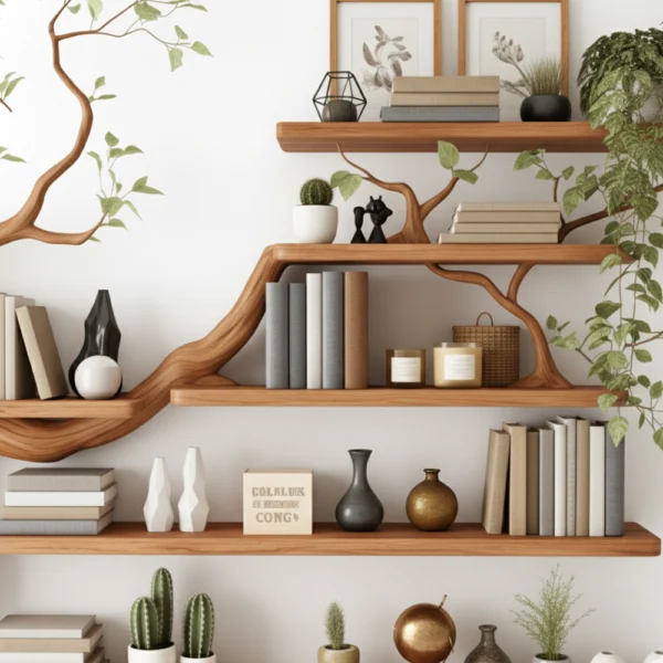 Tree Branch Bookshelf - The Essence of Handcrafting & Endless Natural Beauty