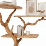 Tree-Shaped Driftwood Bookshelf | Handmade Wall Shelf from Natural Branches