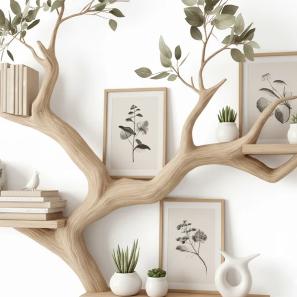 Wooden Bookcase Tree Bookshelf - Book Shelf Handmade Furniture