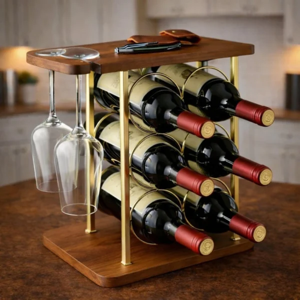 The Artisan Hexagon Trestle – Handcrafted Iron & Wood Wine Gallery