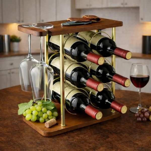 The Artisan Hexagon Trestle – Handcrafted Iron & Wood Wine Gallery