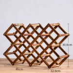 The Artisan Lattice – 10-Bottle Expandable Solid Wood Wine Gallery