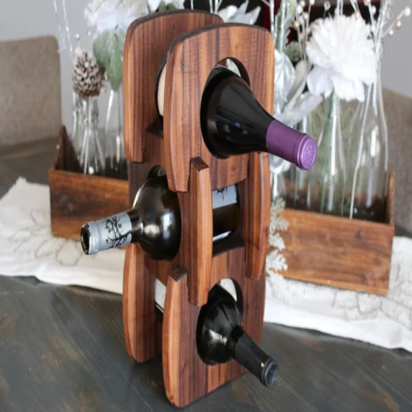 The Artisan Modular Vine-Stack – Customizable Solid Wood Wine Gallery