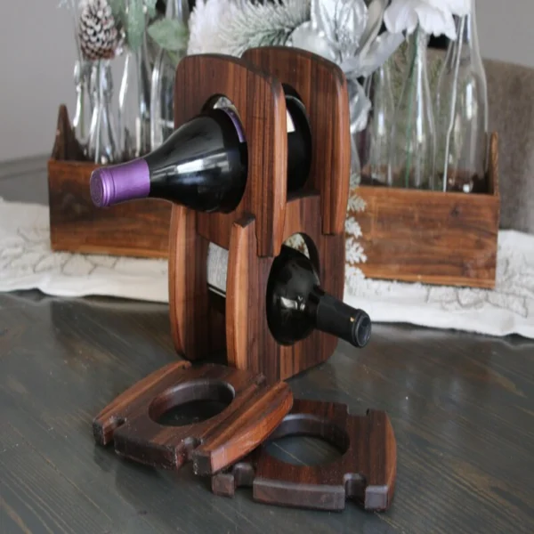 The Artisan Modular Vine-Stack – Customizable Solid Wood Wine Gallery