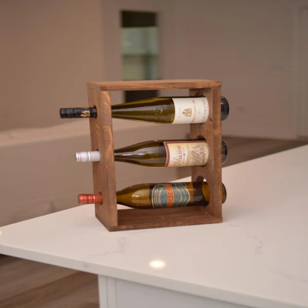 The Artisan Pine Trio – Handcrafted Vertical Wall Wine Gallery