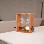 The Artisan Pine Trio – Handcrafted Vertical Wall Wine Gallery