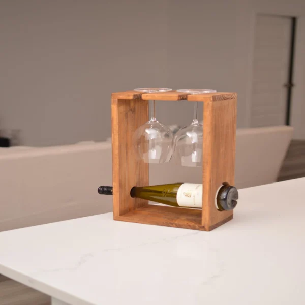 The Artisan Pine Trio – Handcrafted Vertical Wall Wine Gallery