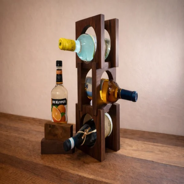 The Artisan Triple-Tier – Handcrafted Poplar Vertical Wine Gallery