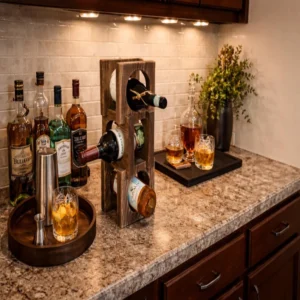 The Artisan Triple-Tier – Handcrafted Poplar Vertical Wine Gallery