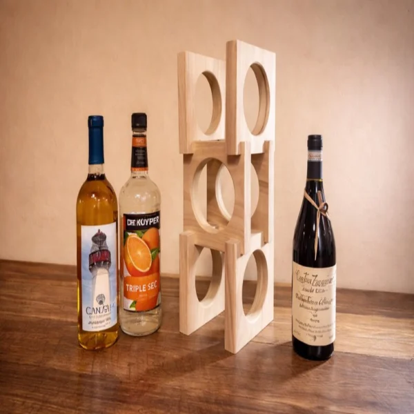 The Artisan Triple-Tier – Handcrafted Poplar Vertical Wine Gallery