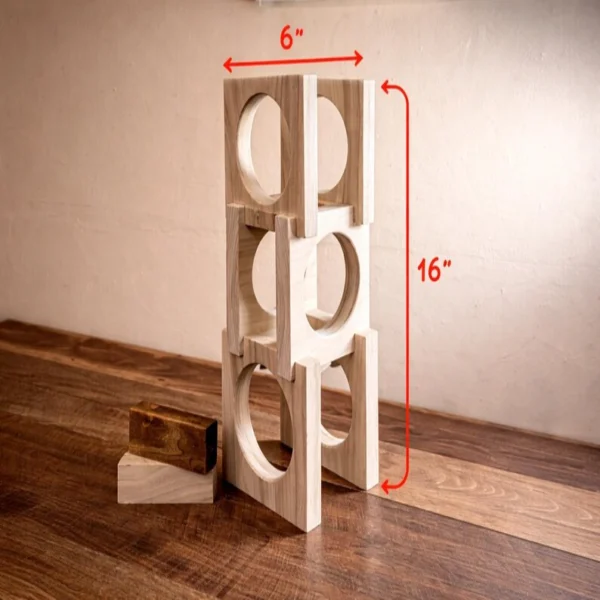 The Artisan Triple-Tier – Handcrafted Poplar Vertical Wine Gallery