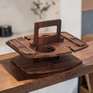 The Artisan Vineyard Folding Table – Handcrafted Portable Wine & Snack Gallery (3)