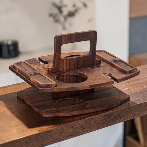 The Artisan Vineyard Folding Table – Handcrafted Portable Wine & Snack Gallery