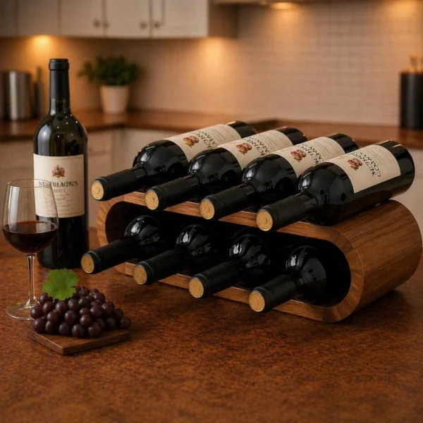 The Artisan Wave Trestle – 9-Bottle Scandi-Style Wine Gallery