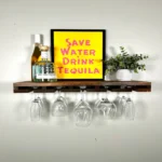 The Floater – Handcrafted Floating Wine Rack & Stemware Sentinel