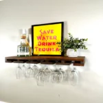 The Floater – Handcrafted Floating Wine Rack & Stemware Sentinel