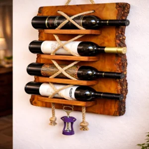 The Raw Edge & Rope Sentinel – Handcrafted Live Edge Wall Wine Gallery (5)
