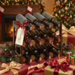 The Twelve-Bottle Vineyard Trestle – 3-Tier Solid Wood Wine Gallery