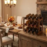 The Twelve-Bottle Vineyard Trestle – 3-Tier Solid Wood Wine Gallery